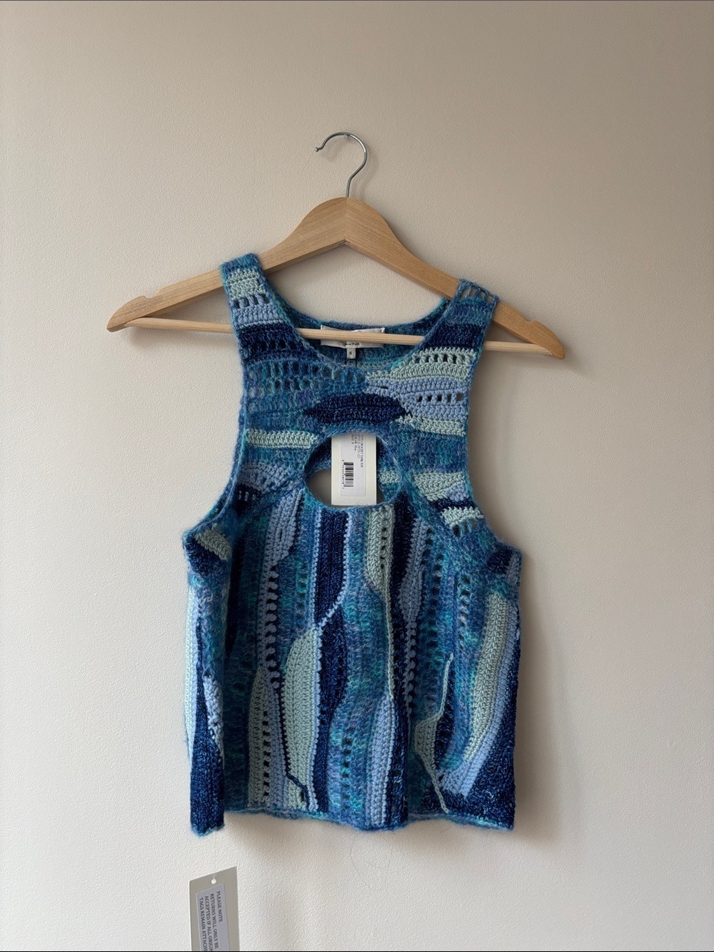 NWT Sea New York Otto Hand Crochet Blue Tank Top S $425